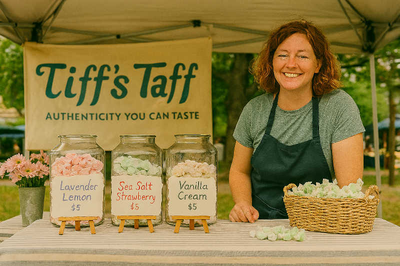 photo of a farmer's market owner